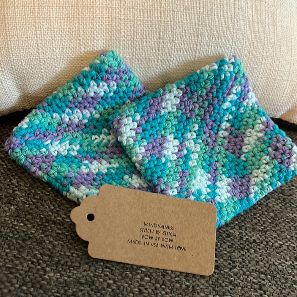 NWT 2 Coasters Made in USA with 100% recycled cotton! Perfect to use as trivet!